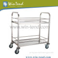 Stainless Steel Square Tube 4 tier Cart Trolley